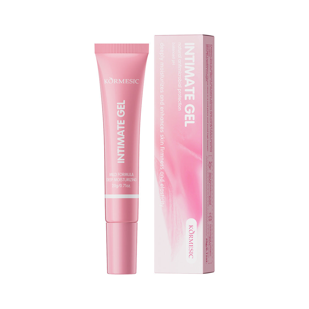 SYLAARA probiotic intimate gel in a clear bottle, hydrating and moisturizing feminine care serum with a smooth, gel texture.