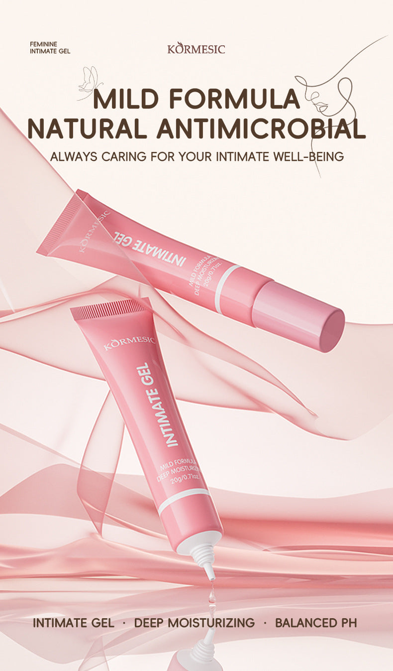 SYLAARA probiotic intimate gel and feminine care serum, hydrating and moisturizing for sensitive skin, shown in a sleek white bottle.