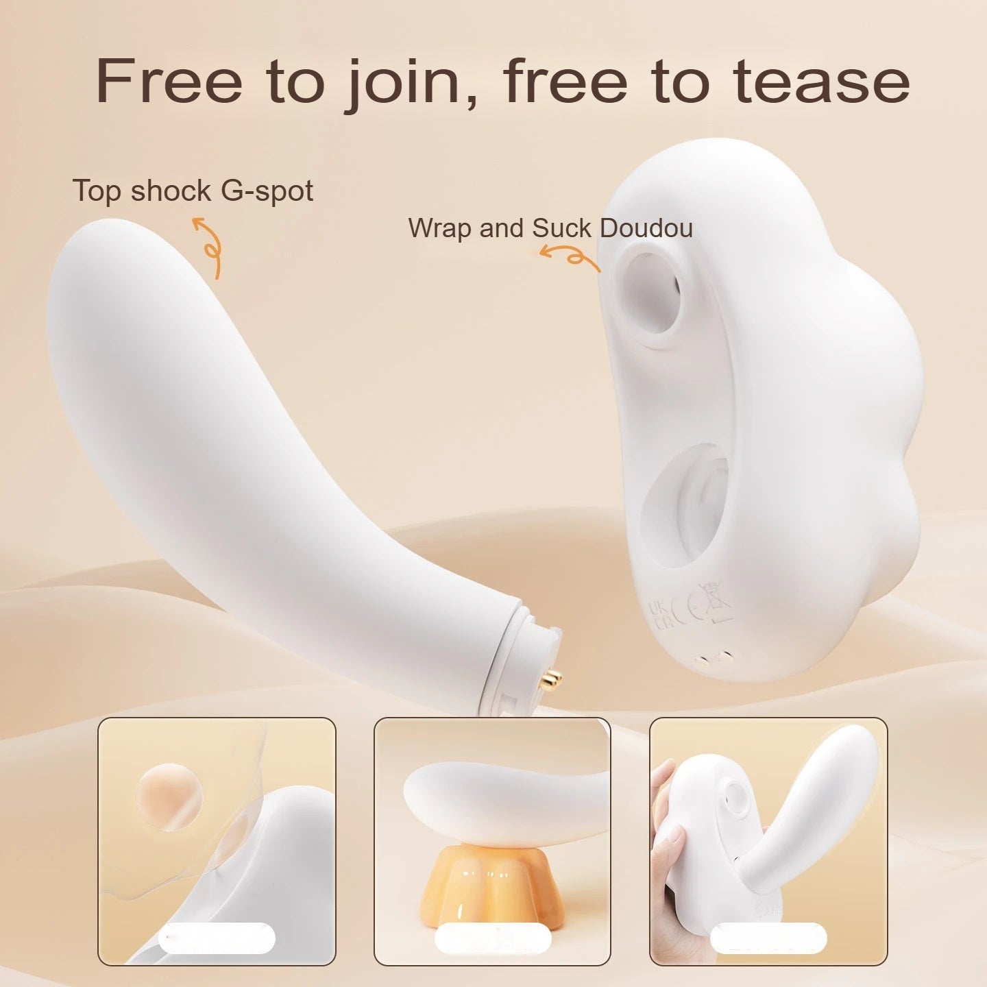 Zoolock Wearable Cloud Silicone Relax Massager with suction and vibration features, designed for wellness and relaxation.